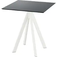 Essentials Infinity - Table de patio, structure blanche + plateau HPL noir, 70 x 70 cm, 1 pièce