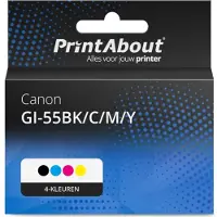 PrintAbout Cartouche compatible pour Canon GI-55BK/C/M/Y - 4 couleurs - Multipack