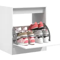 vidaXL Armoire à chaussures blanc 80x34x96,5 cm bois d'ingénierie
