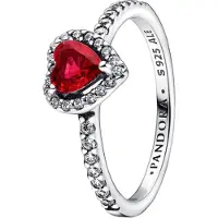 Pandora Bague Coeur Rouge Surélevé