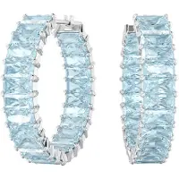 Swarovski Boucles d'oreilles bleu clair / argent