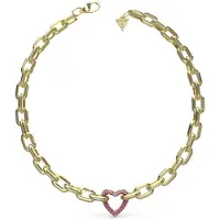GUESS Beloved Pave Heart Necklace Doré Femme