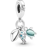 Pandora Charm Pendant Triple Poisson, Tortue De Mer & Conque