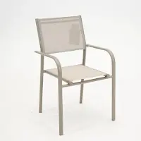 Vita Fauteuil Empilable Duca - Aluminium Et Tpep - Sand Et Sand
