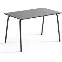 Oviala Table de jardin en acier 6 places 120 cm gris - Palavas