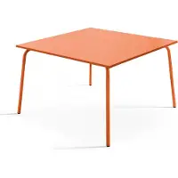 Oviala Table de jardin carrée en métal 8 places 120 cm orange - Palavas