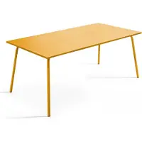 Oviala Table de jardin rectangulaire en métal 8 places 180 cm jaune - Palavas