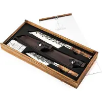Forged Set de Couteaux Forged VG10 Bunka avec Etuis en Cuir