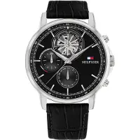 Tommy Hilfiger Montre à affichage analogique 'STEWART' noir / argent