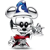Pandora Apprenti sorcier Disney Micky, (Argent Sterling, Émail, Zircone)