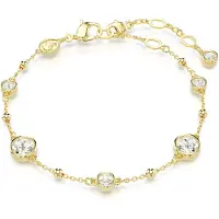 Swarovski Bracelet Imber, Taille Ronde, Motif Éparpillé, Blanc, Placage De Ton Or