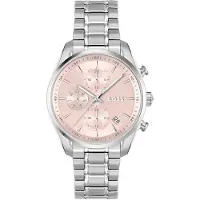 BOSS Montre à affichage analogique 'GRAND TOUR' rose / argent