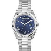 GUESS Montre à affichage analogique 'Connoisseur' bleu / argent