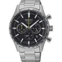Seiko Montre à affichage analogique noir / argent