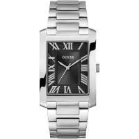 GUESS Montre à affichage analogique 'Clyde' noir / argent