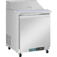 Polar Comptoir inox réfrigéré tropicalisé de préparation 154 Litres, 8 x GN 1/6 (P)100 mm, 280 W, 220 V - MONO