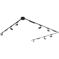 QAZQA Système d'éclairage sur rail avec 8 spots et 4 plafonniers noirs monophasés - Magnetic Gert Puntua