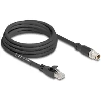 DeLOCK M12 Kabel X-kodiert 8 Pin St zu RJ45 St 3 m schwarz