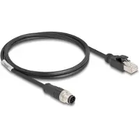 DeLOCK M12 Kabel A-kodiert 8 Pin St. zu RJ45 St. PVC 1 m