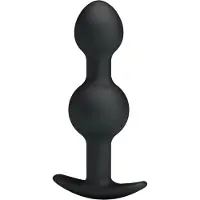 Pretty Love - plug anal à billes internes - silicone noir