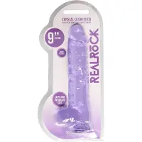 Realrock - gode réaliste transparent - silicone violet 22cm