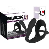 Black Velvets Black Velvet - Plug anal avec anneaux pénis et testicules (noir)