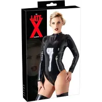 Late X Body femme à manches longues en latex (noir) - 2XL