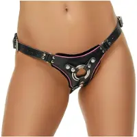 Zado - bas en cuir pour gode-ceinture BDSM (noir, S-L)