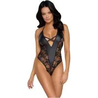 Cottelli Party - body lingerie à motif floral - noir - L