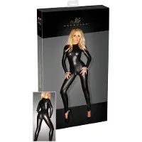 Noir Handmade - Combinaison moulante manches longues brillante - - XL