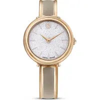 Swarovski Crystalline Bangle Uhr, Schweizer Produktion, Metallarmband, Beige, Roségoldfarbenes Finish CRYSTALLINE BANGLE:MB BEI/CRY/PRO 5709814 9009657098140