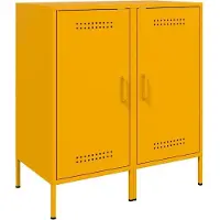 vidaXL Sideboards 2 pcs jaune moutarde 36x39x79 cm acier