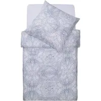DS Produkte Lumaland linge de lit dans le design de points Galaxy - housse de couette 135 x 200 cm & taie d'oreiller 80 x 80 cm - blanc-bleu