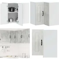vidaXL Armoire d'angle de cuisine Kalmar gris béton Matériau dérivé du bois