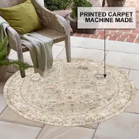 Bamyum Monty Bedruckter Teppich Chenille-Druck Maschinell Hergestellt 200 x 200 cm (200 x 200 cm)