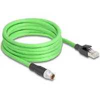 DeLOCK M12 Kabel X-kodiert 8 Pin St. zu RJ45 St.PUR(TPU) 5 m