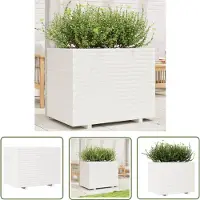 vidaXL Jardinière blanc 90x60x72,5 cm bois de pin massif