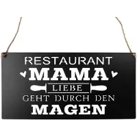 Clayre & Eef 6Y5699 Signe de texte L'amour passe par l'estomac Noir 40x1x20 cm