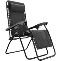 LifeGoods Lounger Comfort - pliable - réglable de 30° à 90° - support pour gobelets et téléphone - chaise de jardin - noir