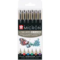 Sakura Fineliners - - Pigma Micron - Set de 6 - Couleurs principales - 0,45 mm