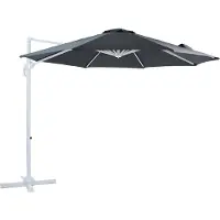 Axi Marisol Parasol Déporté Blanc/Gris - Rectangulaire Ø 300Cm - Structure Aluminium - Rotation 360 - Inclinable - Résistant Aux Uv