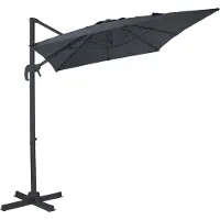 Axi Coco Parasol rectangulaire 200 x 300 cm en anthracite / gris | Parasol pour jardin / terrasse avec cadre en aluminium | Pied en croix & incl