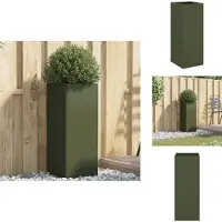vidaXL Jardinière vert olive 32x29x75 cm acier