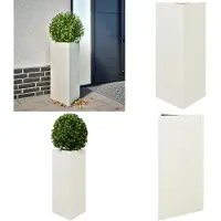 vidaXL Jardinière blanc triangulaire 40x34,5x70 cm acier