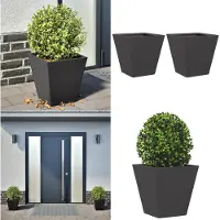 vidaXL Jardinières 2 pcs noir 30x30x30 cm acier