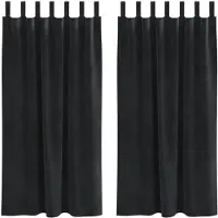 vidaXL Rideaux occultants 2 pcs Noir 140 x 175 cm Velours
