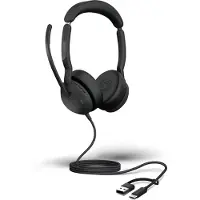Jabra Evolve2 50 Casque Avec fil Arceau Bureau/Centre d'appels USB Type-C / USB Type-A Bluetooth Noir