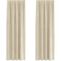 vidaXL Rideaux occultants 2 pcs Crème 140 x 225 cm Velours