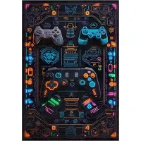 Bamyum Gameking Bedruckter Gaming Teppich Chenille-Druck Maschinell Hergestellt 160 x 230 cm