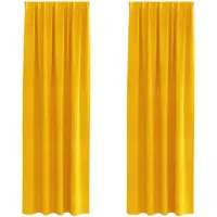 vidaXL Rideaux 2 pcs jaune moutarde 140 x 260 cm Velours